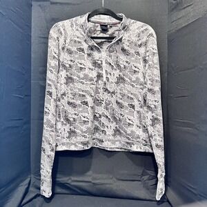 Spyder Womens Activeware 1/2 Zip Crop Pullover Black/White Camo Print Womens L